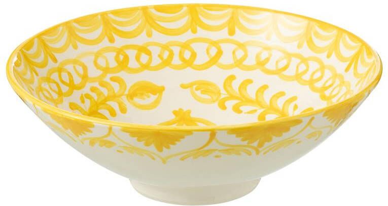J-Line Lebrillo Bowl Granada Ceramic White|Yellow