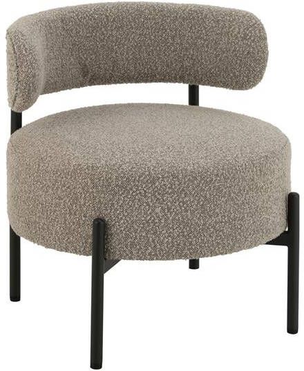 J-Line loungestoel Bouclé multiplex|polyester grijs|zwart