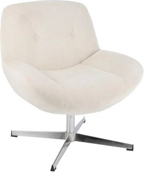 J-Line loungestoel Chill metaal|multiplex creme|zilver