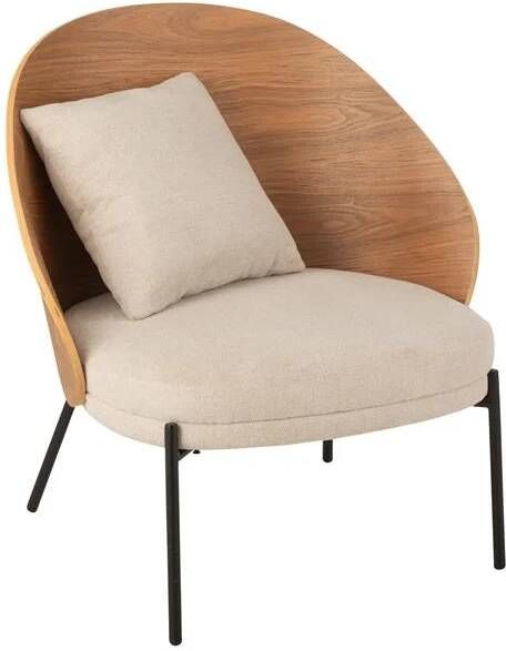 J-Line loungestoel Lone -multiplex|metaal naturel|beige
