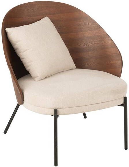J-Line loungestoel multiplex|metaal bruin|beige