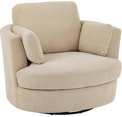 J-Line loungestoel Swiv populierenhout|Schuime hout beige
