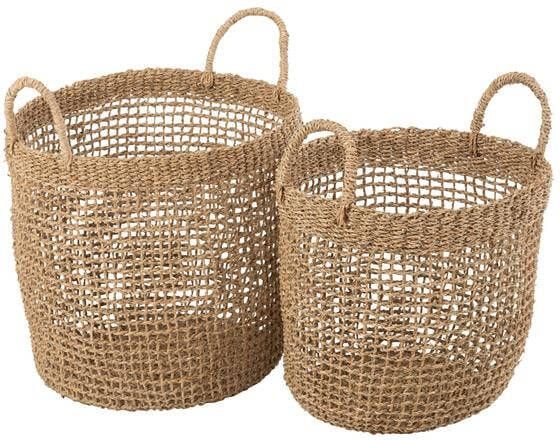 J-Line mand Oasis zeegras naturel 2 stuks