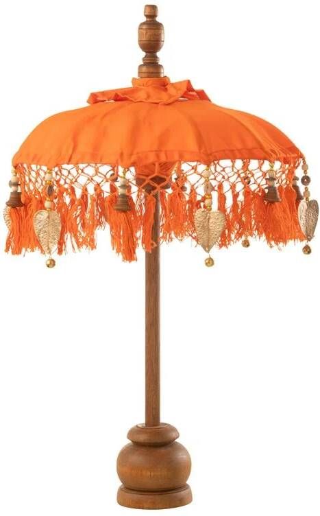 J-Line parasol Dayu katoen|hout oranje small