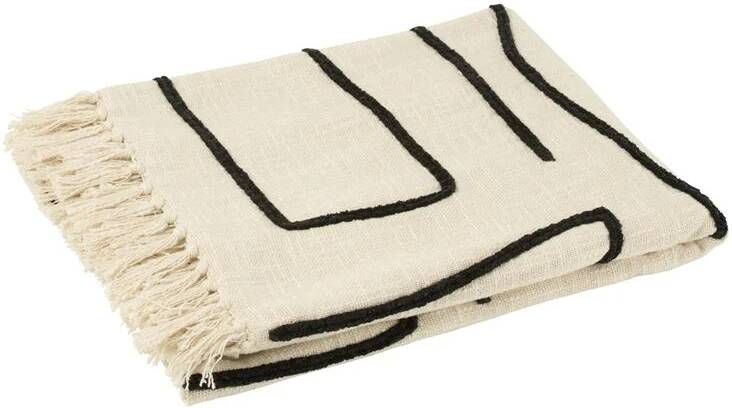 J-Line Plaid Strepen|Bogen Katoen Wit|Zwart