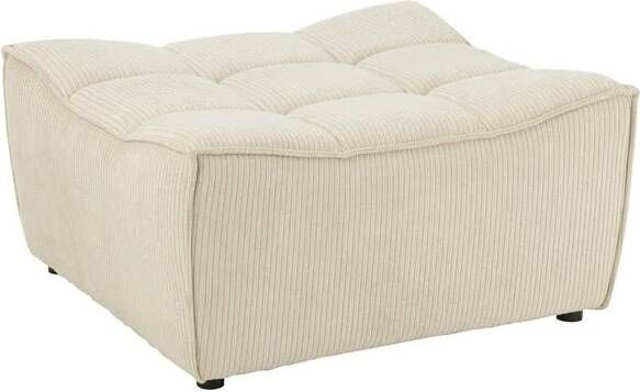 J-Line Poef Grid Populierenhout|schuim Beige 84x92x44cm