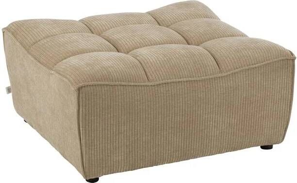 J-Line Poef Grid Populierenhout|schuim Donker Beige 84x92x44cm