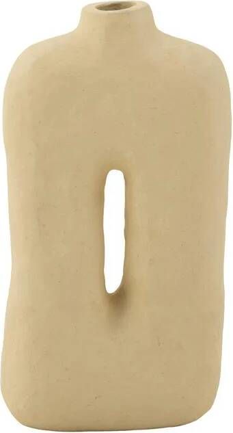 J-Line Pot Square Papier Mache Naturel 25x10x50cm