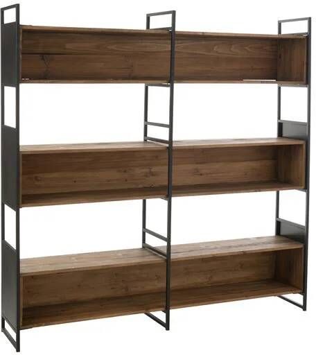 J-Line rek hout|metaal zwart|naturel large