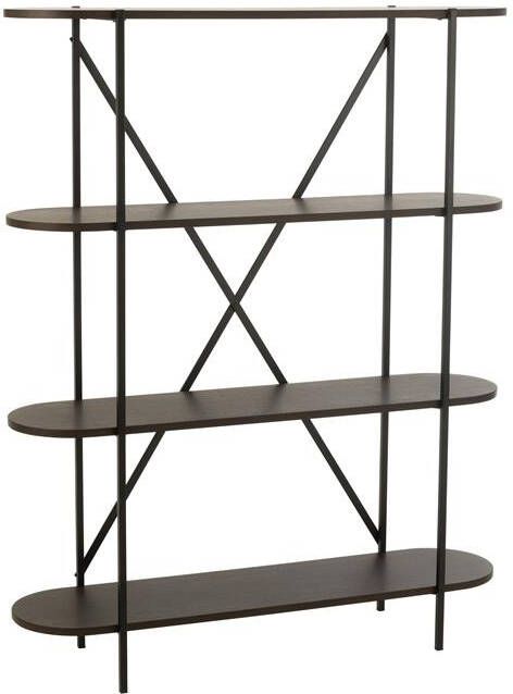 J-Line Rek Ovaal Mdf|Metaal Donkerbruin