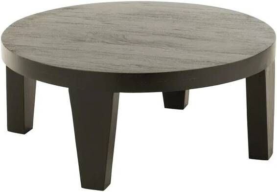 J-Line Salontafel Rond Mango Hout Matte Zwart 80x80x34cm