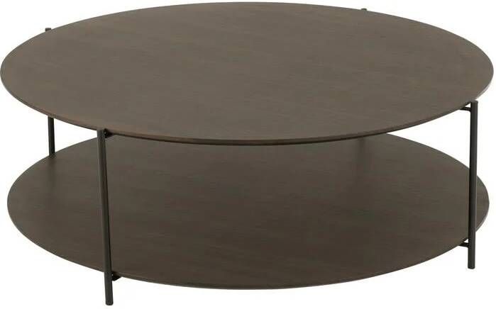 J-Line salontafel Rond metaal donkerbruin large