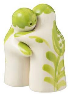 J-Line peper- & zoutstellen Granada keramiek wit|groen