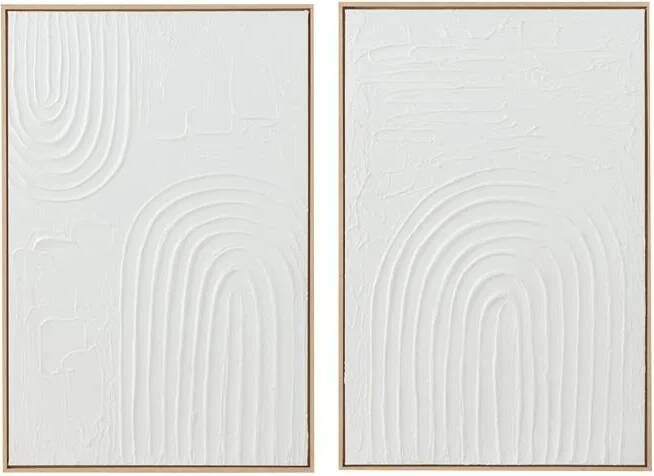 J-Line schilderij Elise canvas wit 2 stuks