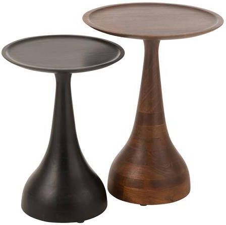 J-Line Set 2 Bijzettafels Paro Hout Bruin|zwart 45.5x45.5x59cm