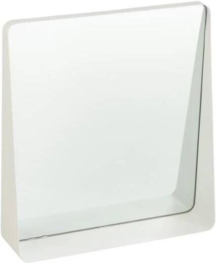 J-Line spiegel Vierkant metaal|glas wit 38 x 41 cm