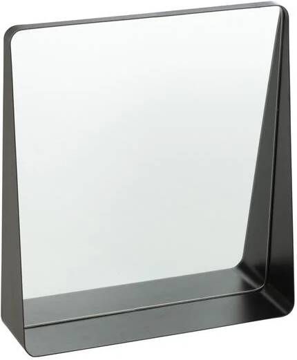 J-Line spiegel Vierkant metaal|glas zwart 38 x 41 cm