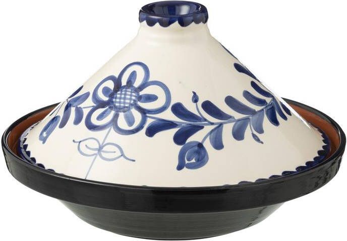 J-Line Tagine Granada Ceramic White|Cobalto Blue