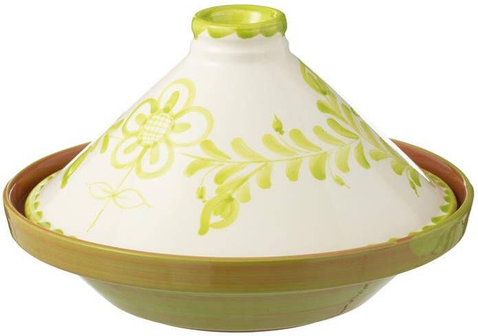 J-Line Tagine Granada Ceramic White|Green