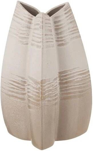 J-Line vaas Abstract Tripod keramiek beige large 39 cm hoog