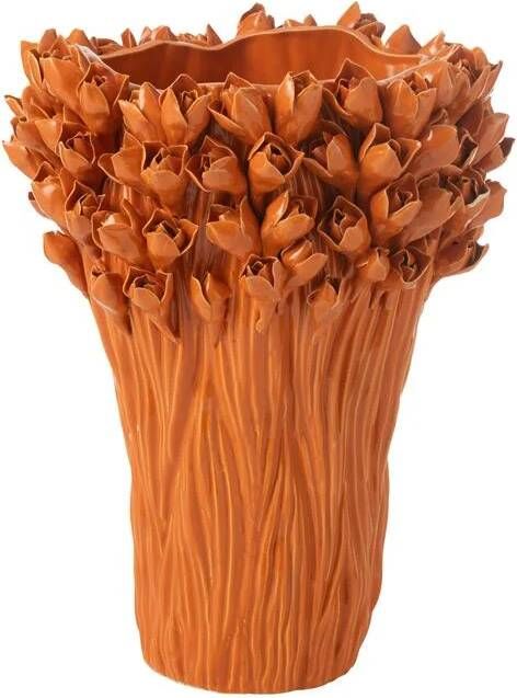 J-Line vaas Ambrosia keramiek oranje large Ø 35 cm
