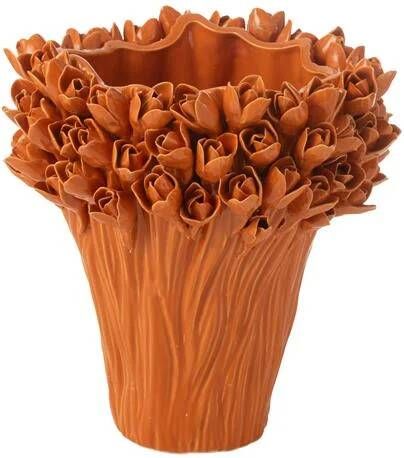 J-Line vaas Ambrosia keramiek oranje medium Ø 28 cm