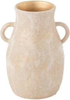 J-Line vaas Amphore Terra keramiek roze|goud small 30 cm hoog