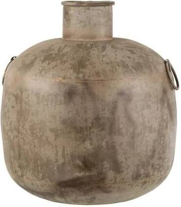 J-Line Vaas Antiek Rond Bruin Small 44x44x47cm