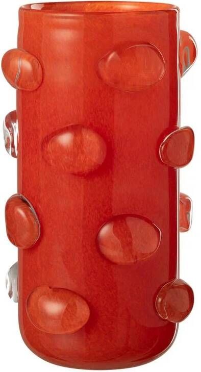 J-Line vaas Aruna glas rood large 32.5 cm hoog