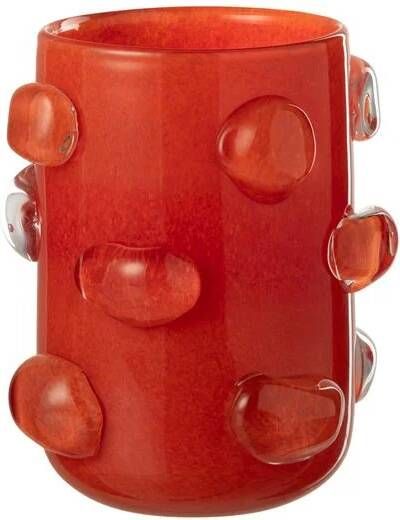 J-Line vaas Aruna glas rood small Ø 19 cm