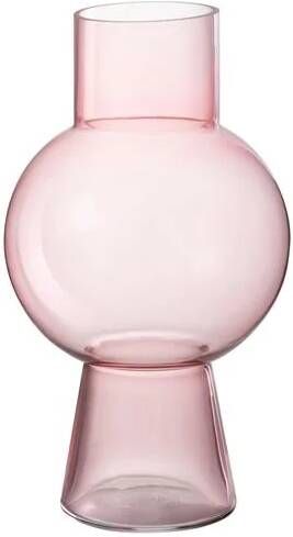 J-Line vaas Bol glas lichtroze medium 31 cm hoog