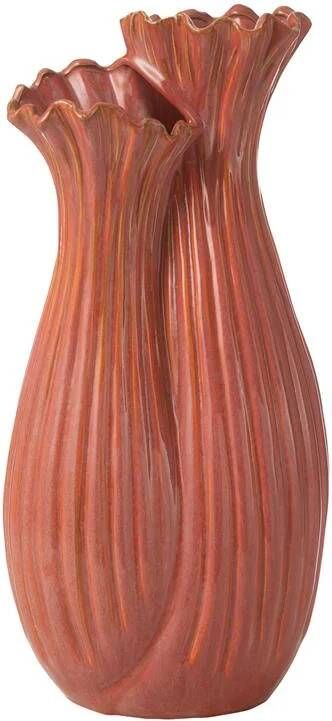 J-Line vaas Botanica Duo keramiek koper roze 53.5 cm hoog