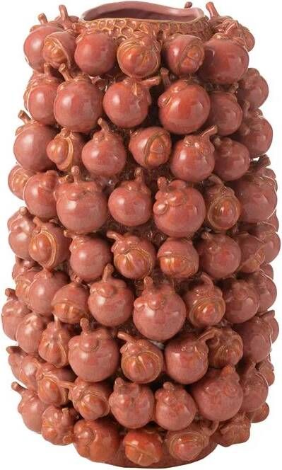 J-Line vaas Botanica keramiek koper|roze large 49 cm hoog