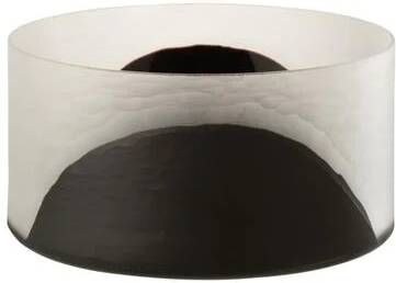 J-Line Vaas Circulo Plat Glas Zwart Transparant 24.5x24.5x13cm