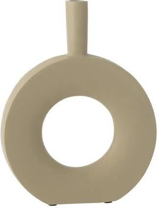J-Line vaas Cirkel aluminium ivoor 30 cm hoog