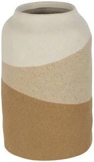 J-Line vaas Cylinder keramiek beige|lichtbruin small 20 cm hoog