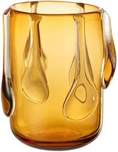 J-Line vaas Drippy glas amber small Ø 18.5 cm