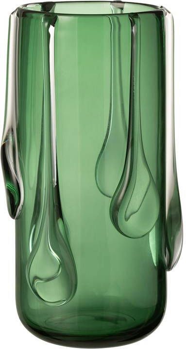 J-Line vaas Drippy glas groen large 33 cm hoog