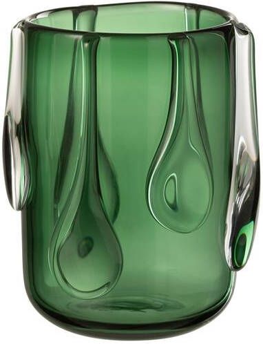 J-Line vaas Drippy glas groen small Ø 18.5 cm