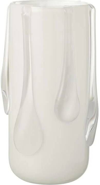 J-Line vaas Drippy glas poederwit large 33 cm hoog