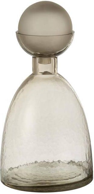 J-Line vaas Fles + Dop Yara glas grijs medium Ø 18 cm