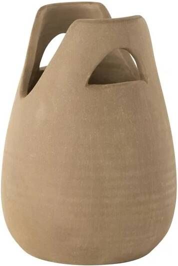 J-Line vaas Handvat keramiek beige small 30 cm hoog