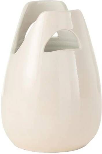 J-Line vaas Handvat keramiek wit small 30 cm hoog