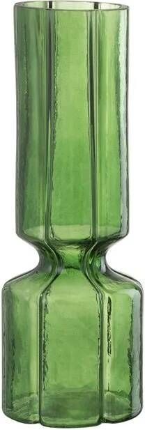J-Line vaas Jef Llijnen glas groen 28 cm hoog