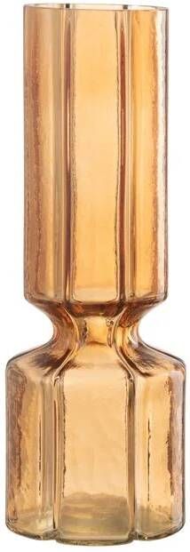 J-Line vaas Jef lijnen glas oranje 28 cm hoog