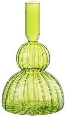J-Line vaas Juliette glas groen 19 cm hoog