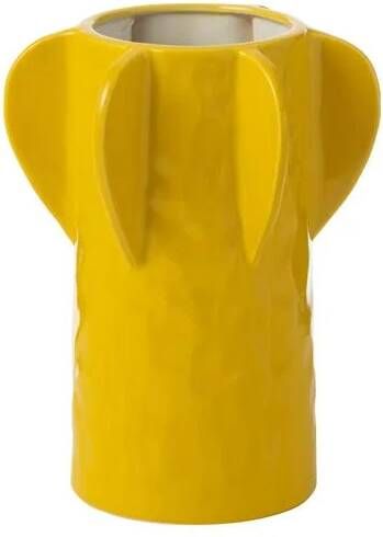 J-Line vaas Juno keramiek geel medium 27 cm hoog