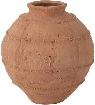 J-Line vaas Kaia Rond Terracotta keramiek bruin Ø 26.5 cm