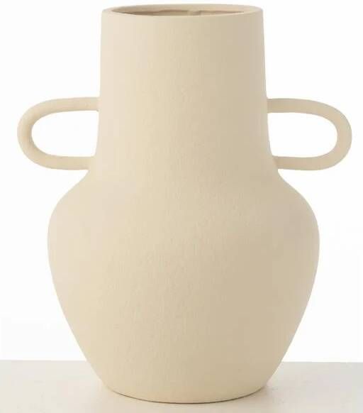 J-Line vaas Kruik 2 Handvat keramiek beige large 29.5 cm hoog