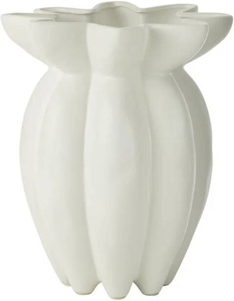 J-Line vaas Lotus keramiek wit large Ø 32.5 cm